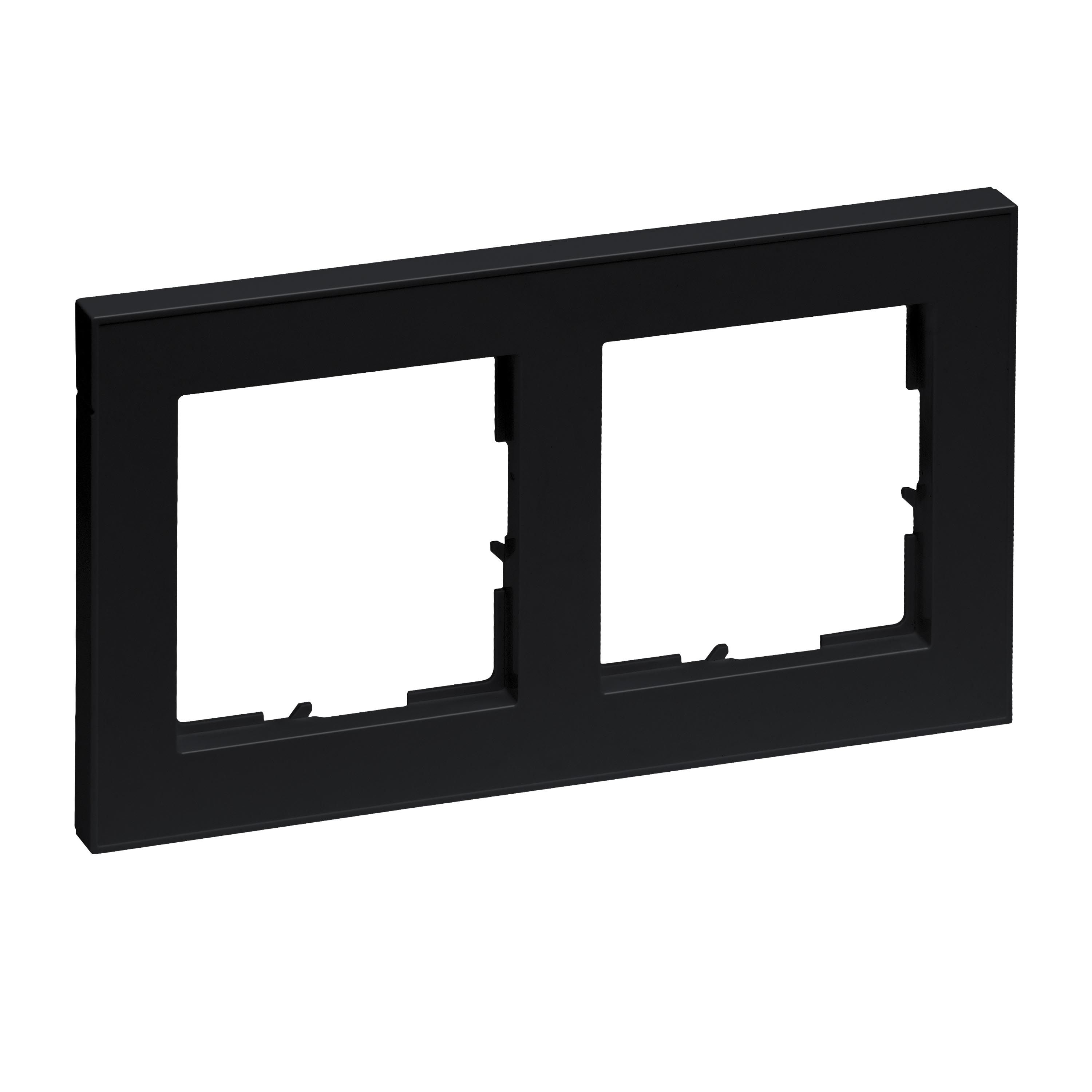 Legrand 765382 SEANO+ 2-fach Rahmen, schwarz lackiert