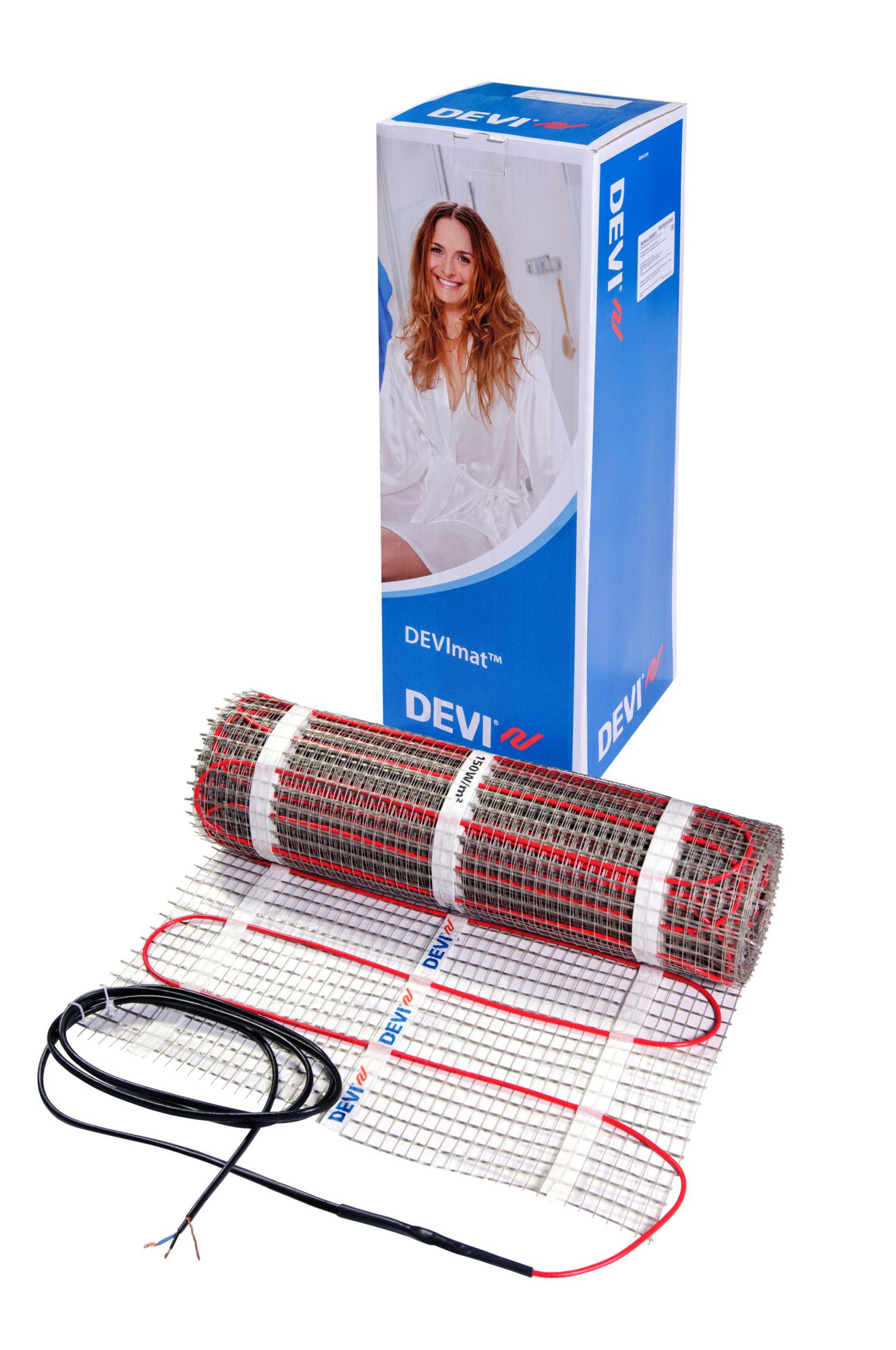 Devi 83030576 DEVIcomfort 150 Dünnbettheizmatte 5,0 m² 150 W/m² Fläche , 0,5 x 10,0 m, selbstklebend