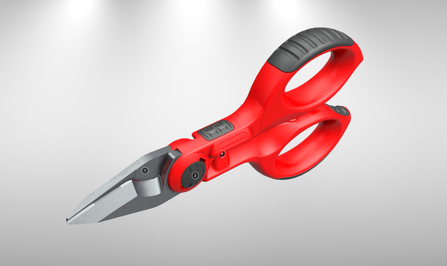 Intercable 16020-F1 Kabelschneider / Kabelschere für Elektriker, 40mm Klinge, mit Safetybox, schneiden und verpressen, Universalschere