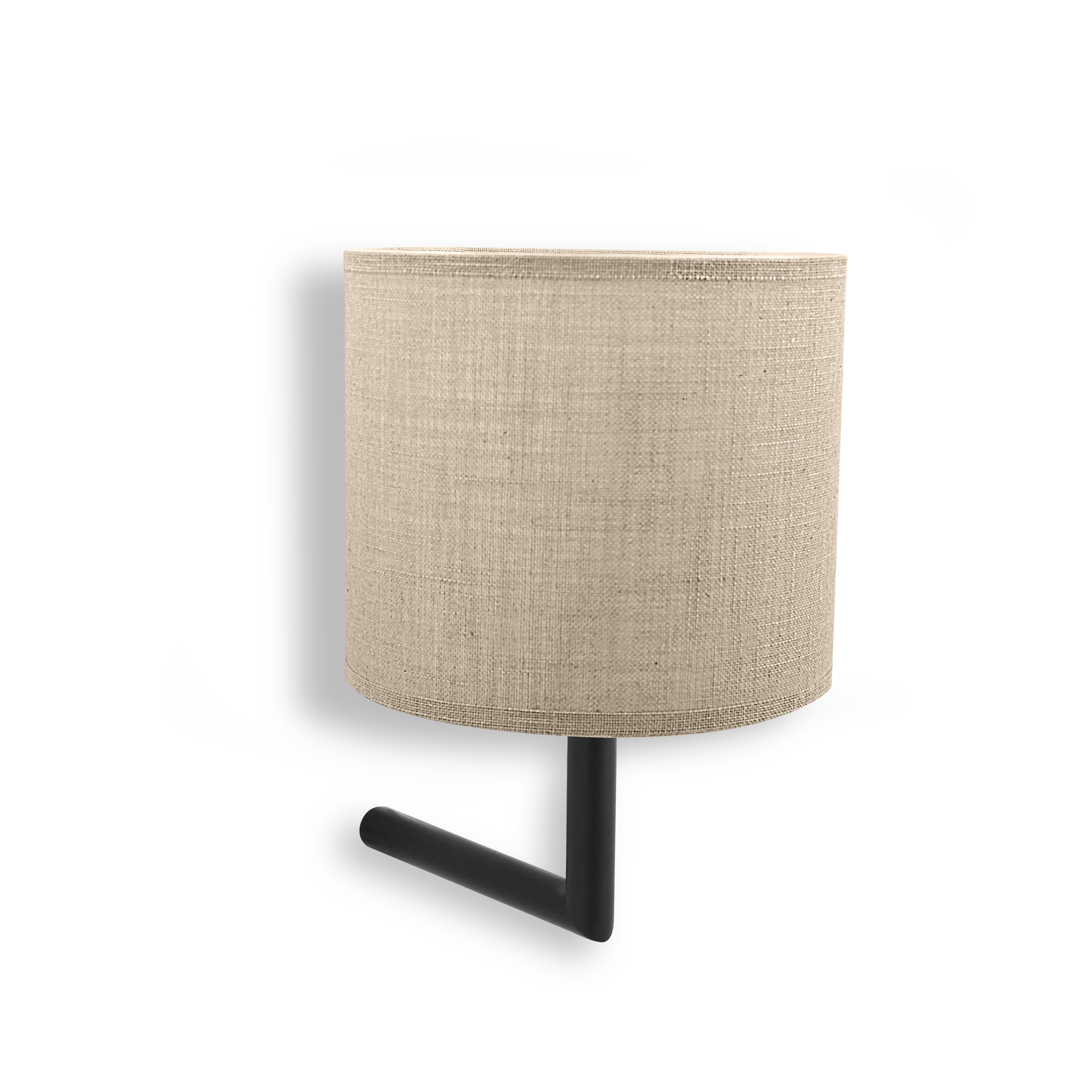 qles LSR1705 Lampenschirm, Natur-Beige, rund, Leinen-Bezug