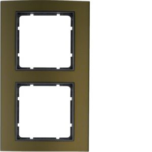 Berker 10123001 Rahmen 2-fach B.3 Alu, braun/anthrazit