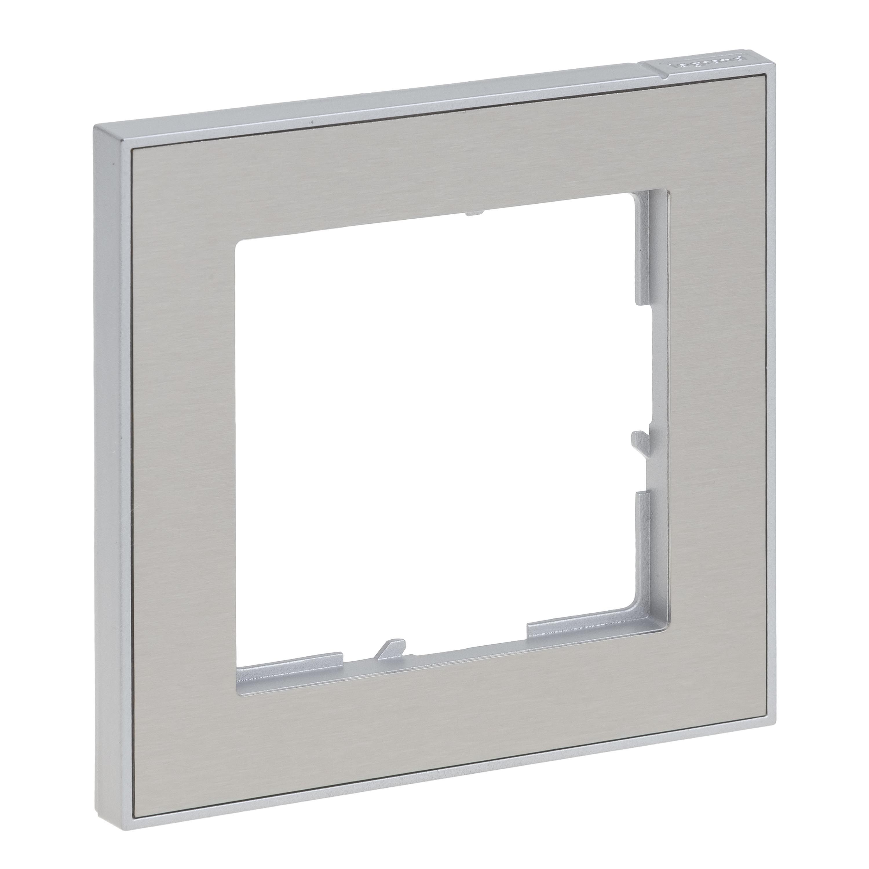 Legrand 765391 SEANO+ 1-fach Rahmen mit Echtmaterialoberfläche, Brushed Steel