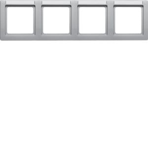 Berker 10246014 Rahmen 4-fach mit Beschriftungsfeld waagerecht, Q.1, aluminium samt