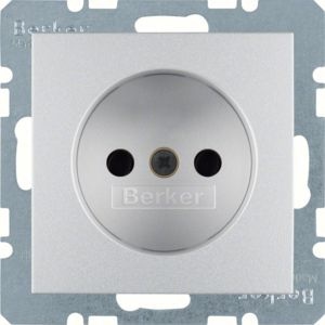 Berker 6167331404 Steckdose ohne Schutzkontakt mit erhöhtem Berührungsschutz S.x/B.x aluminium matt lackiert