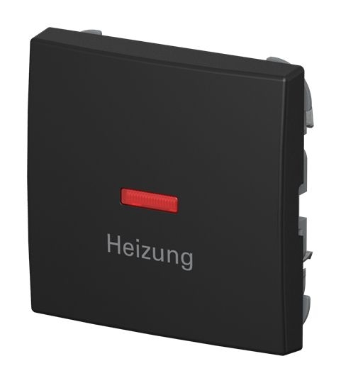 Busch-Jaeger 1789 H-915 Wippe 1-fach mit Aufdruck Heizung mit kleiner roter Kalotte, Busch-balance SI, schwarz matt