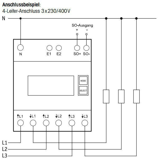Eltako 28380015 Drehstromzähler mit Display, MID geeicht