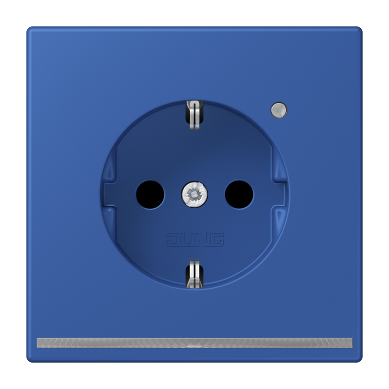 Jung LC1520OLNW253 Schutzkontakt-Steckdose mit LED-Orientierungslicht, Safety+, Les Couleurs® 4320K, bleu outremer 59