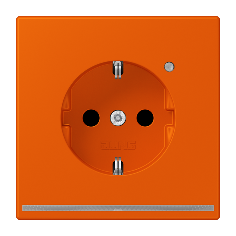 Jung LC1520OLNW260 Schutzkontakt-Steckdose mit LED-Orientierungslicht, Safety+, Les Couleurs® 4320S, orange vif