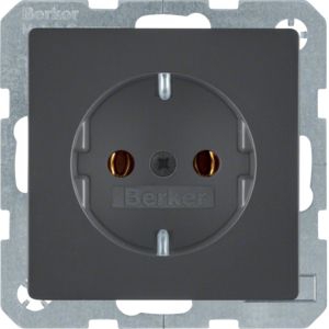 Berker 41436086 Schutzkontakt-Steckdose mit Schraub-Liftklemmen, Q.x, anthrazit samt