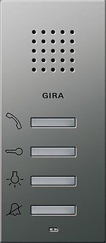 Gira 1250600 Wohnungsstation Audio Aufputz, System 55 Edelstahl
