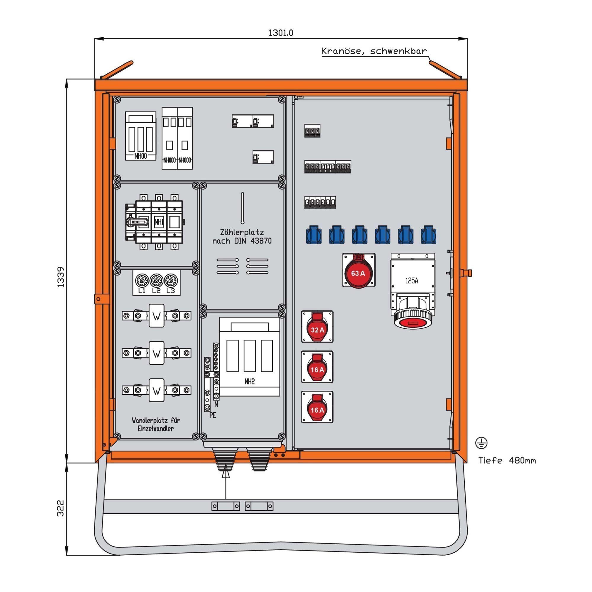 Walther Electric WAV0267R1 Anschlussverteiler 138kVA