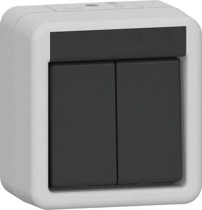 Gira 315330 Wipptaster Serientaster, Wassergeschützt Aufputz IP44, grau