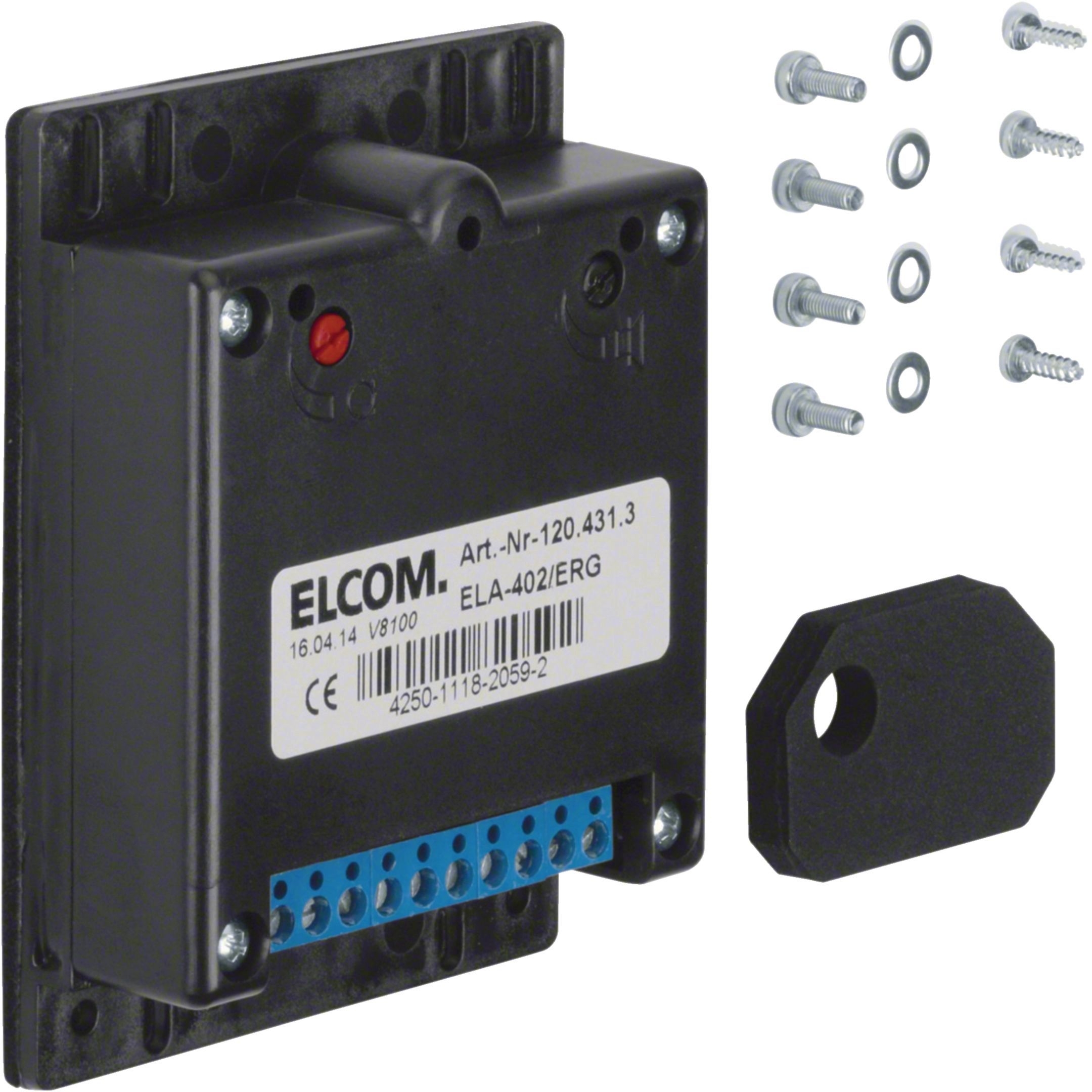 Elcom 1204313 Türlautsprecher Einbau, 1+n, schwarz, für Türsprechanlagen