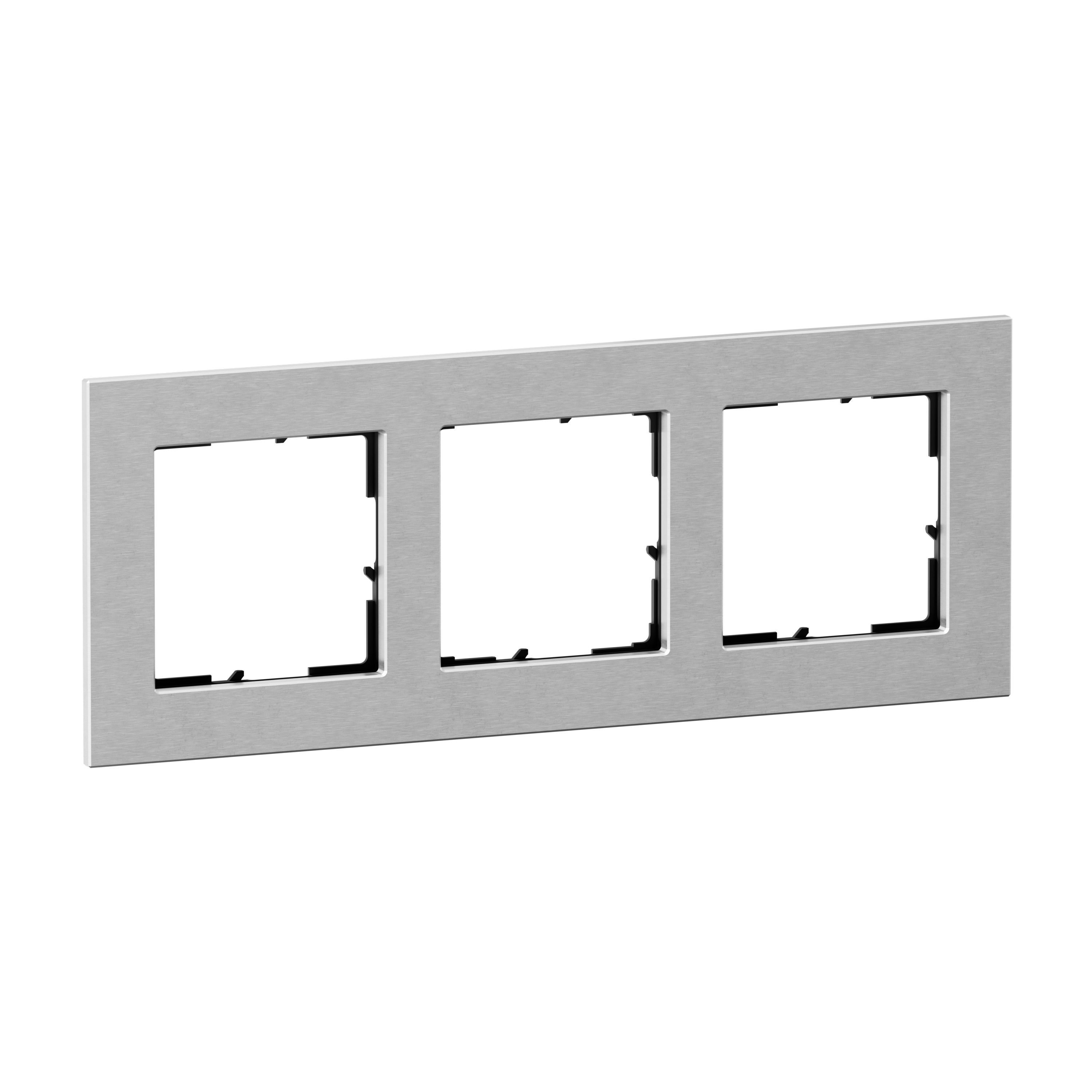 Legrand 766123 SEANO Natura 3-fach Rahmen aus Echtmaterial, aluminium eloxiert