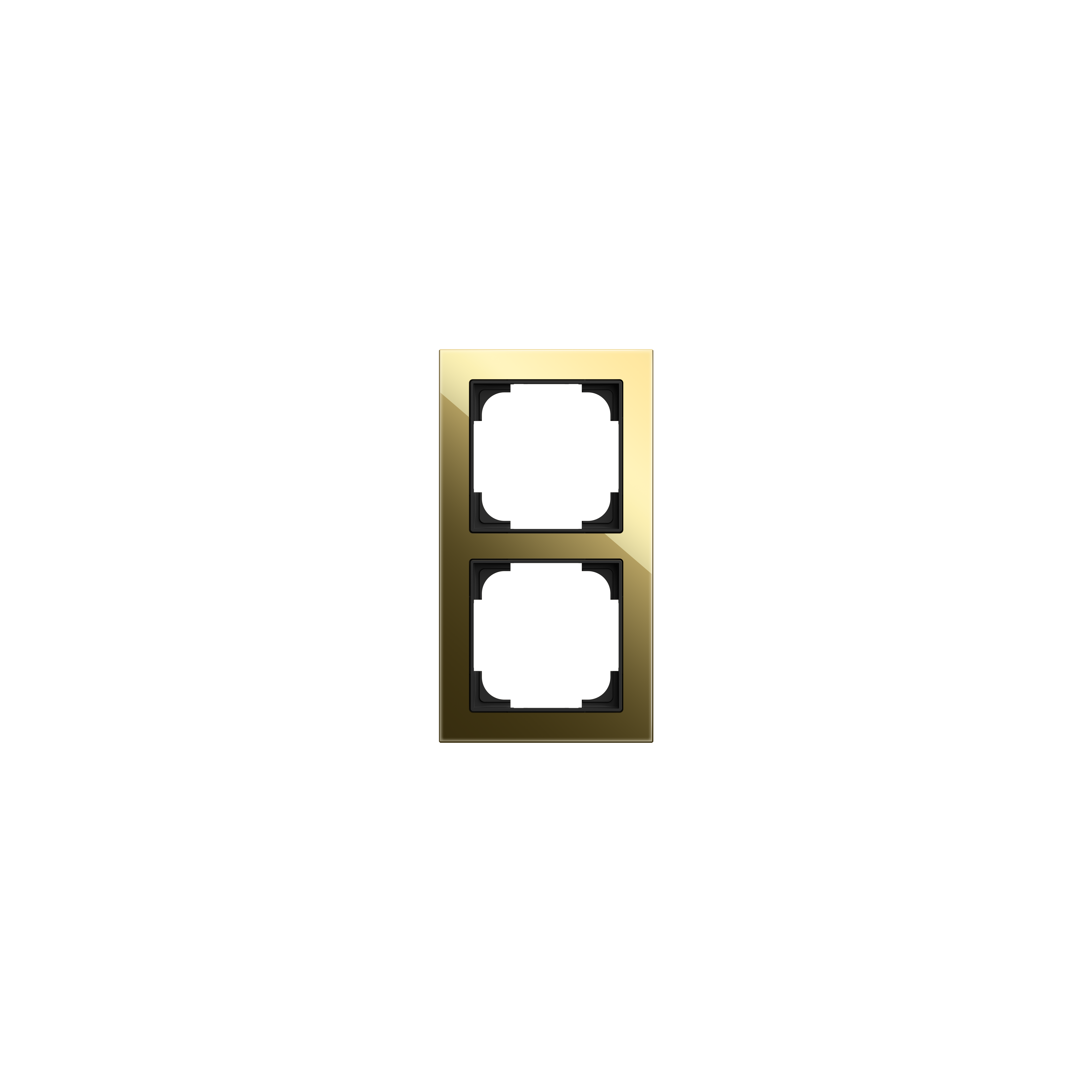 Busch-Jaeger 1722-4013 Abdeckrahmen 2-fach,  Busch-art linear, schwarzglas / gold glänzend
