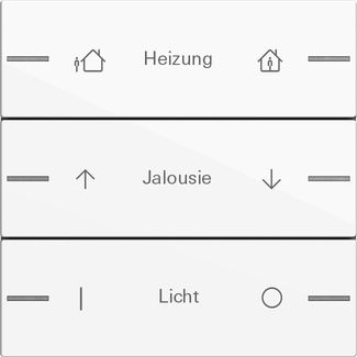 Gira 576303 Wippenset 3-fach individuell Tastsensor 4.55, Reinweiß glänzend