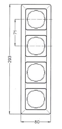Kopp 305913001 Abdeckrahmen 4-fach, HK 02