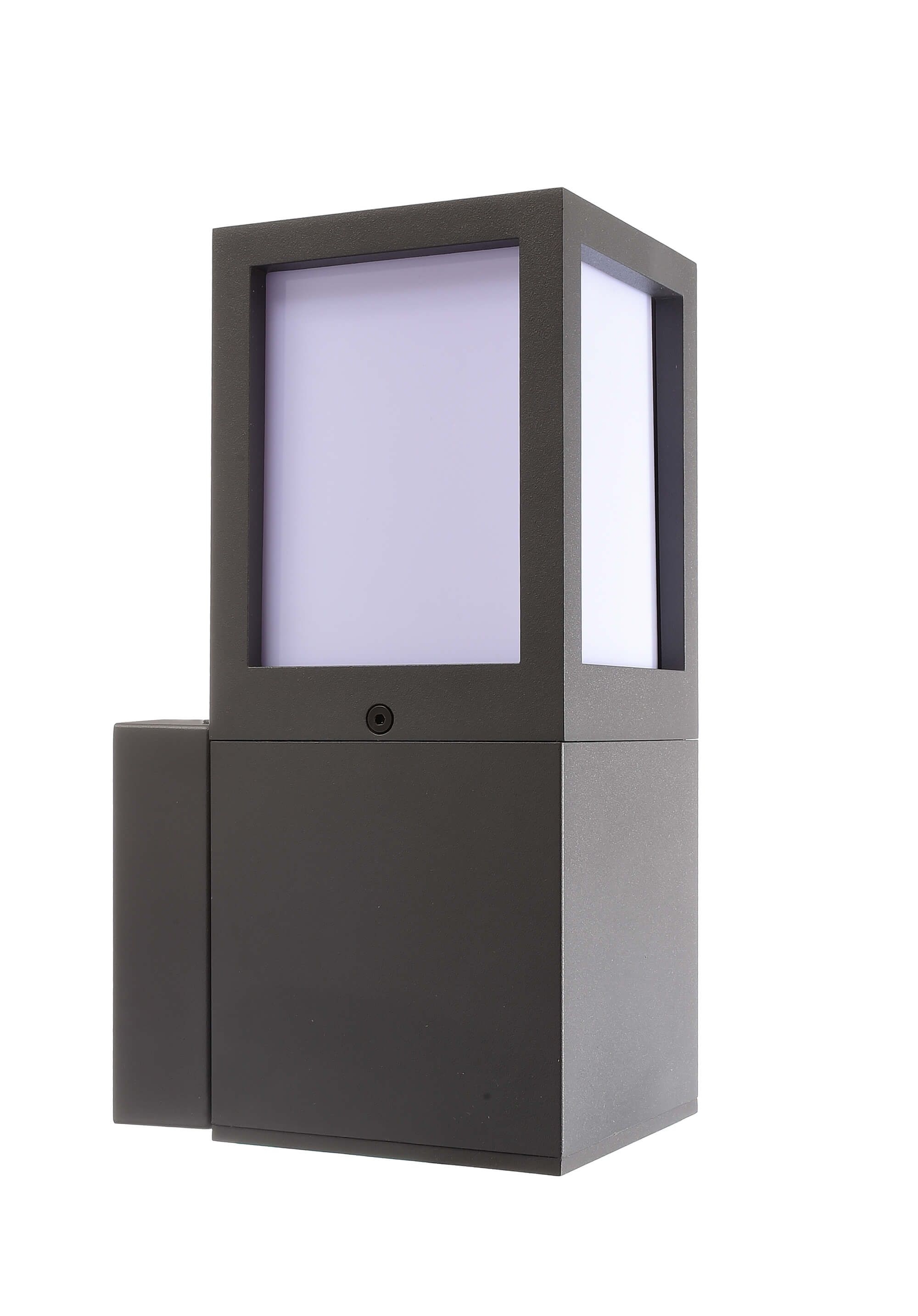 Deko-Light 731157 Wandaufbauleuchte, Facado II eckig opal, 1x max 20 W, 220-240 V/AC, 50 / 60 Hz, IP 65, dunkelgrau