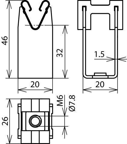 Dehn + Söhne 207 039 Leitungshalter DEHNgrip Bauhöhe 32mm