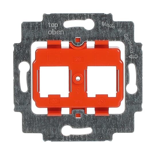 Busch-Jaeger 1819 Tragring mit orangenem Sockel für 2 Modular-Jack-Einsätze, orange, UP-Montagedosen und -Einsätze