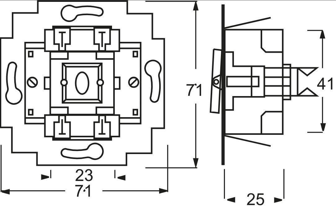 Busch-Jaeger 2000/6 US Wippschalter-Einsatz, Aus-/Wechselschalter, 10 A, 250 V, für Wippe 1-fach