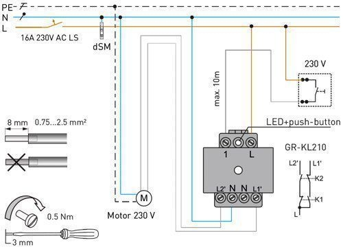 digitalSTROM GR-KL210 Schatten Klemme L Markise
