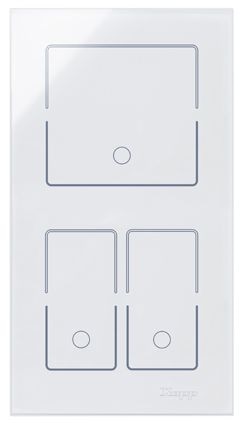 Kopp 851212010 Glas-Touchsensor 2fach senkrecht, für Schalter/Doppelschalter