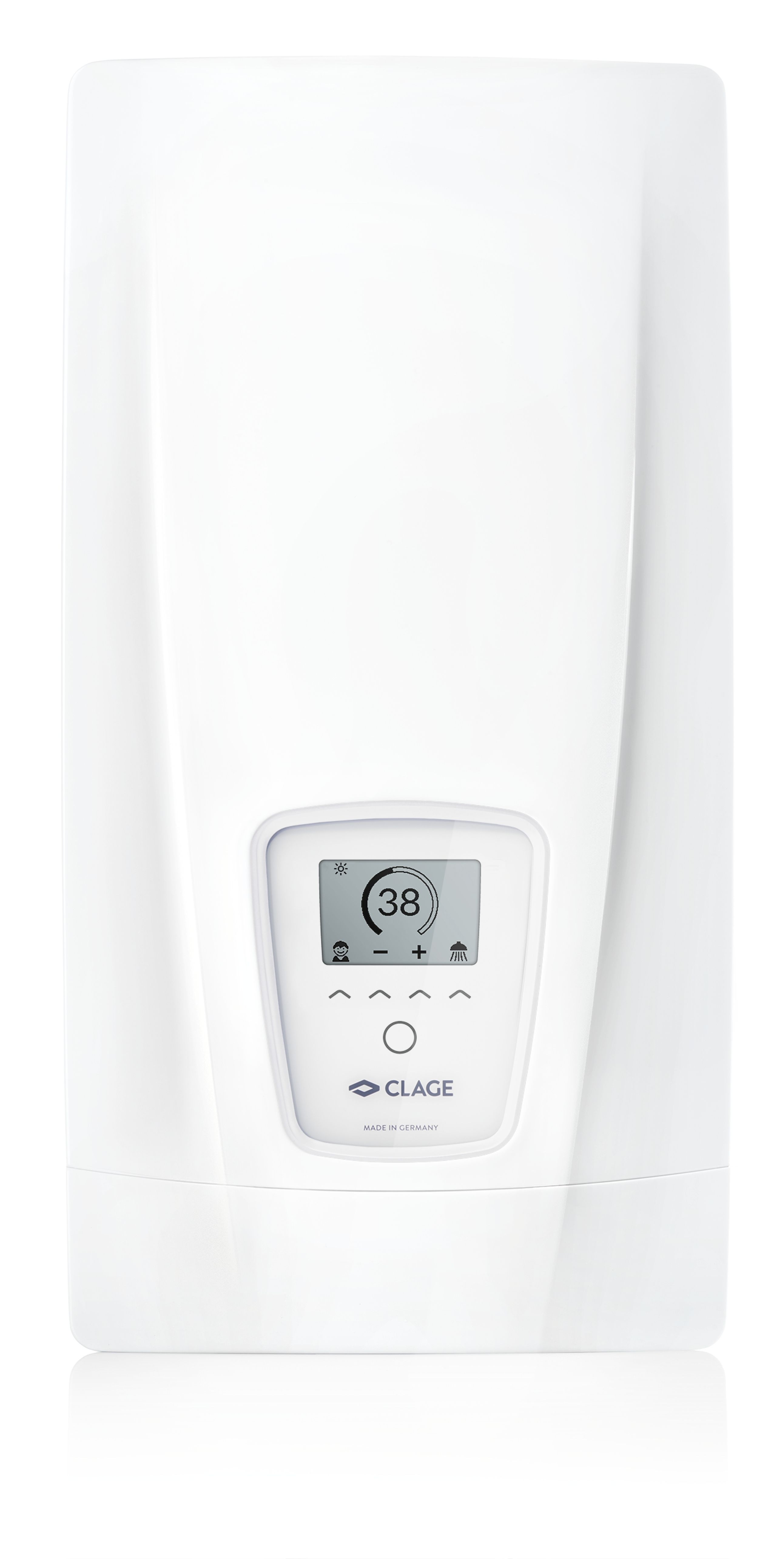 Clage 3200-36400 E-Komfortdurchlauferhitzer, DEX Next, 18/21/24/27 kW, 400 V, weiß