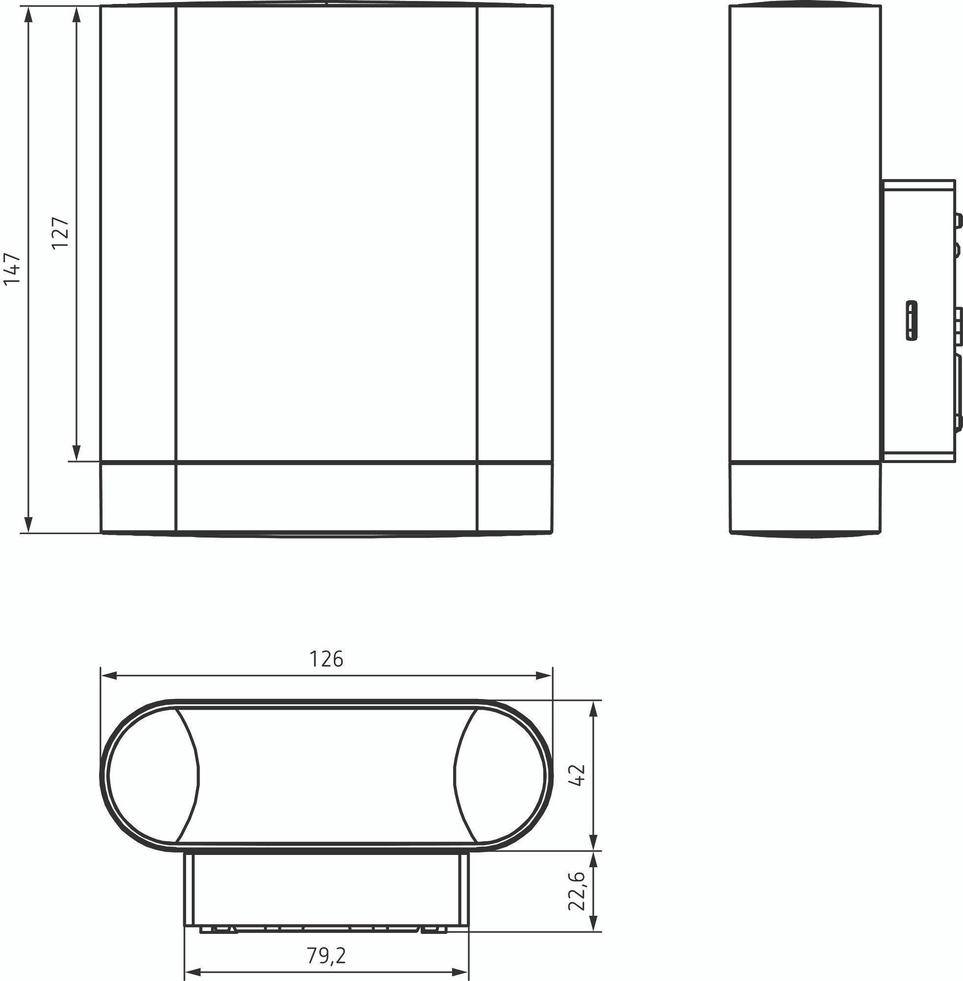 Theben 1020903 theLeda D U AL LED-Leuchte für Wandmontage, 11,5W mit Bewegungsmelder, aluminium