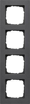 Gira 0214235 Abdeckrahmen 4-fach für flachen Einbau, Gira E2, anthrazit