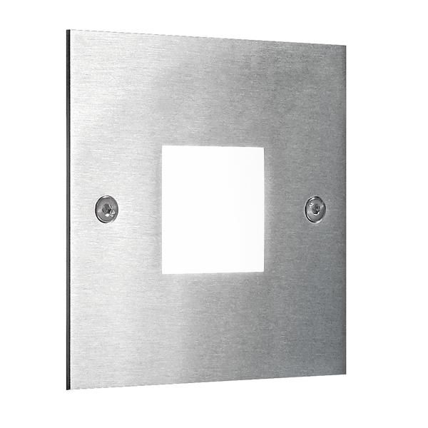 Brumberg 0P3930WW LED-Wandeinbauleuchte, 230 V AC, 50 Hz, 1,2 W, 3.000 K, quadratisch, edelstahl matt