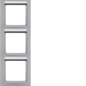 Berker 10536094 Rahmen 3-fach mit Beschriftungsfeld senkrecht Q.3, aluminium samt