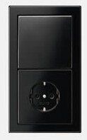 Jung LSD981SW Rahmen 1-fach, senkrechte und waagerechte Montage, Duroplast, LS-DESIGN, schwarz