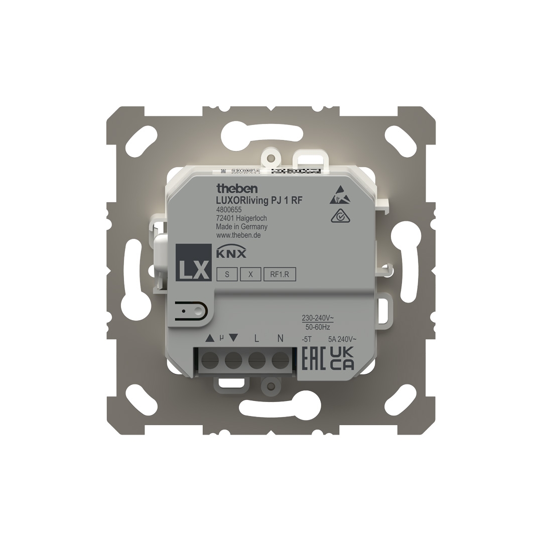 Theben 4800655 LUXORliving PJ 1 RF 2-/4-fach Funk-Taster mit Jalousieaktor KNX