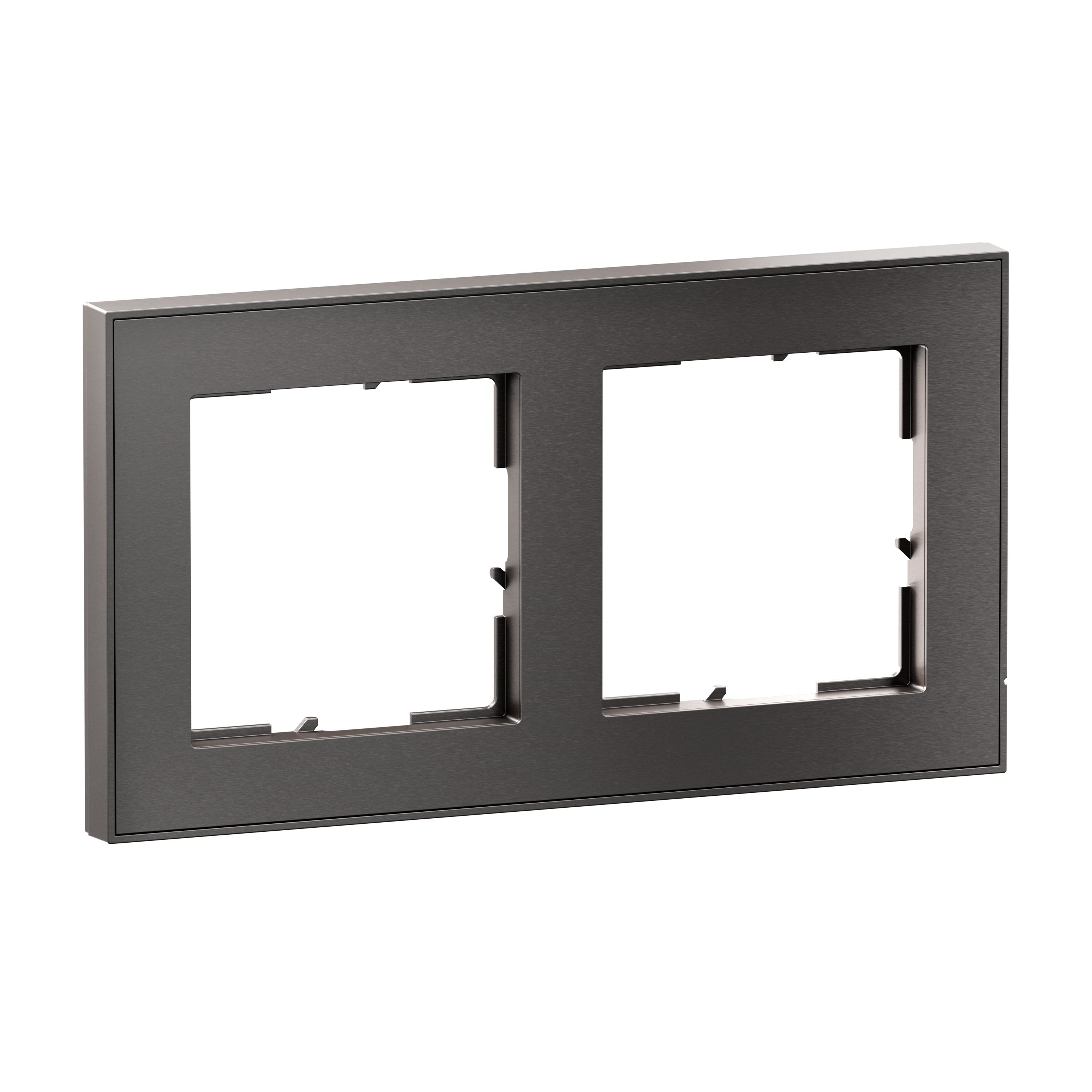 Legrand 765492 SEANO+ 2-fach Rahmen mit Echtmaterialoberfläche, Dark Steel