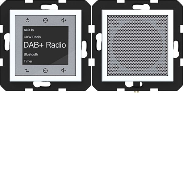 Hager WAN6110WM Radio Touch Unterputz DAB+, Bluetooth mit Lautsprecher, A.x/C.x, lichtweiß matt