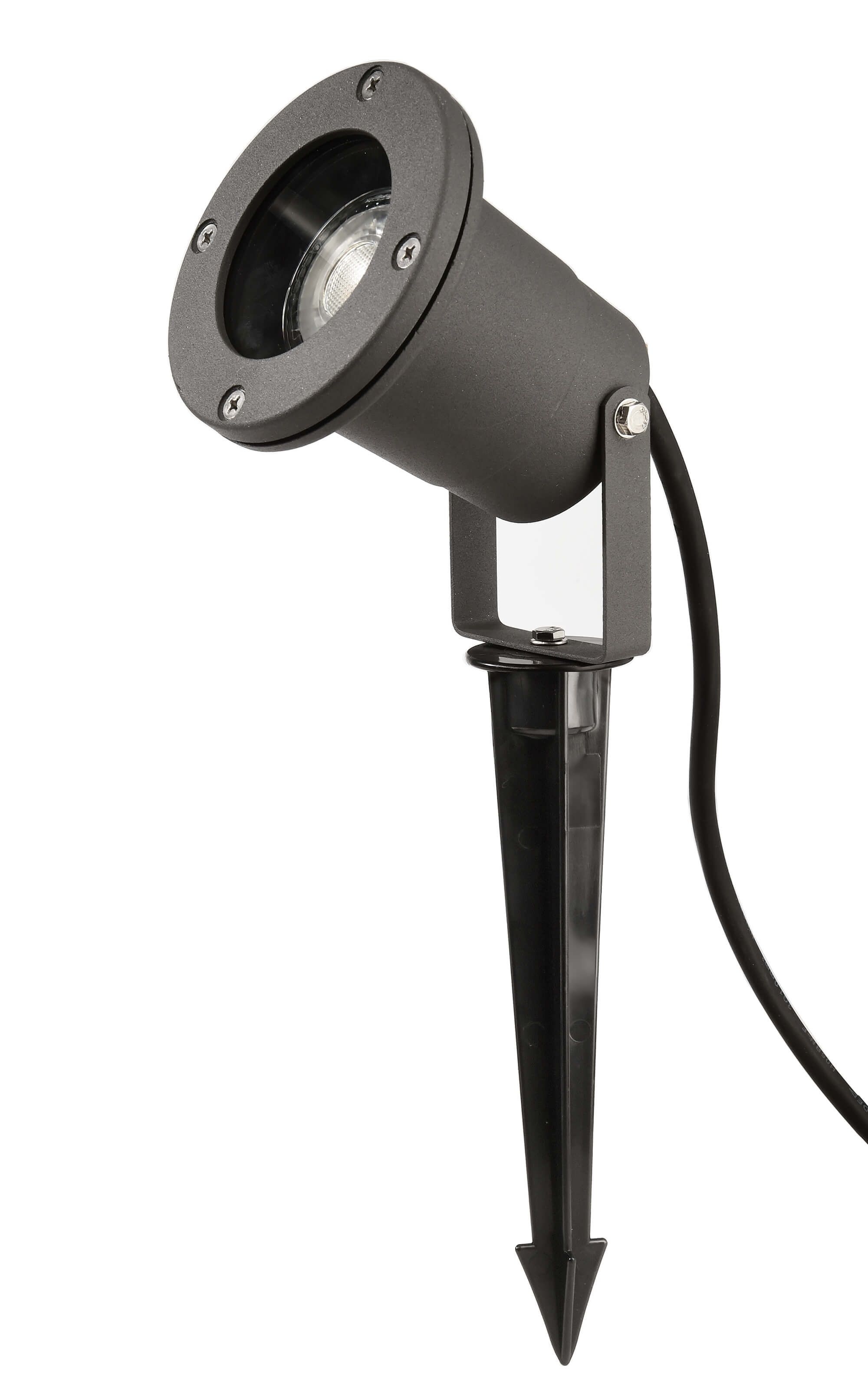 Deko-Light 732161 Erdspießstrahler, Spiky, 100mm, 1x 35 W GU10, 220-240 V/AC, 50 / 60 Hz, IP 65, IP 44, tiefschwarz
