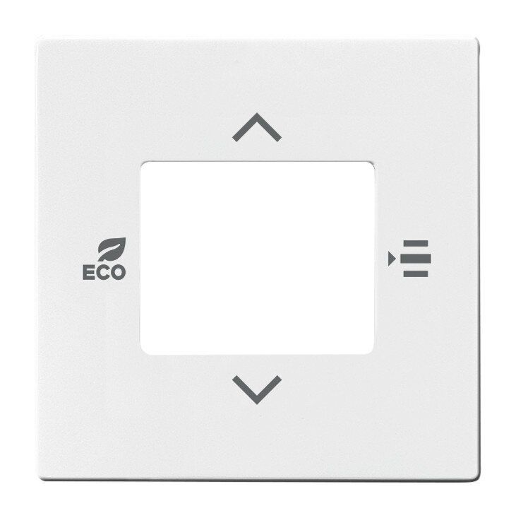 Busch-Jäger 6109/03-84 Zentralscheibe für Raumtemperaturregler mit und ohne CO2-Feuchte-Sensor, studioweiß glänzend, Plattform 63, KNX