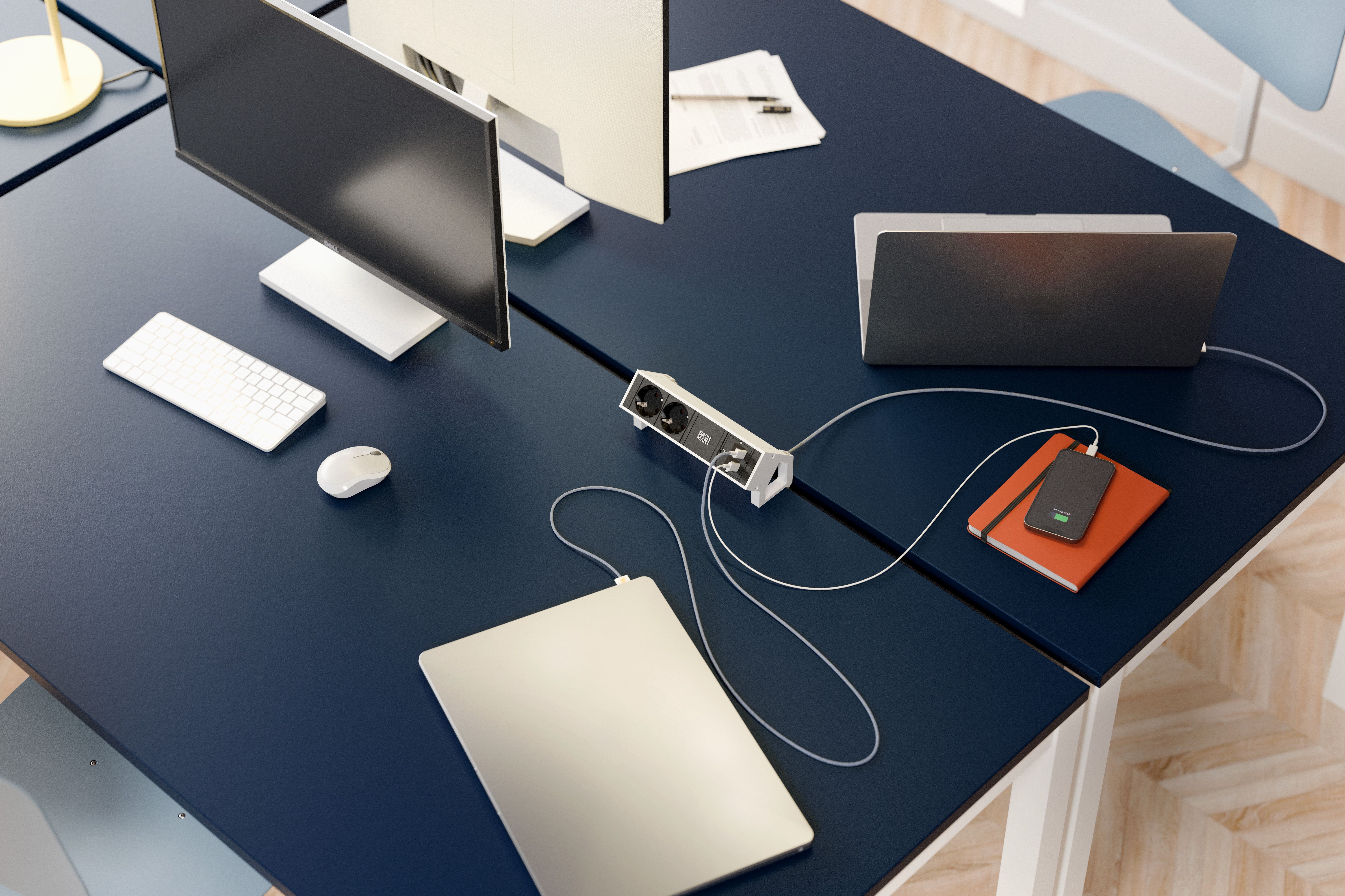 Bachmann BM0021867 Custom Module Bundle, USB C/C/C 140 W, 1,0 m Schutzkontaktstecker, inklusive Verbindungskabel USB 2.0, schwarz