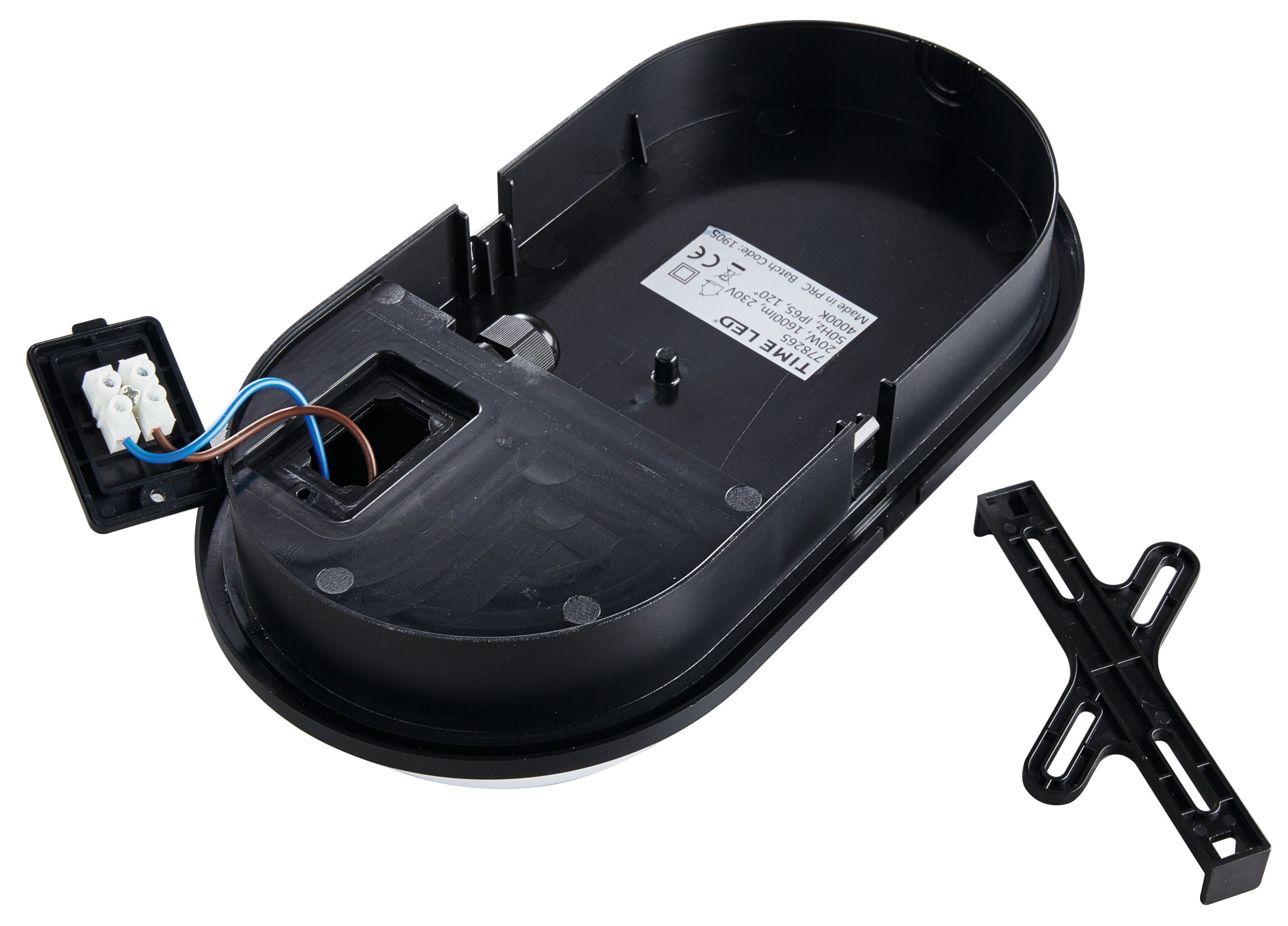 Heitronic 500647 Wand- und Deckenleuchte Toledo 20 W, 4000 K, IP65, schwarz