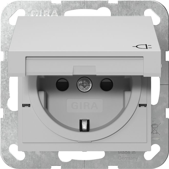 Gira 4414015 Schutzkontakt-Steckdose KD + Shutter System 55 Grau matt