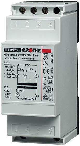 Grothe 14201 Klingeltransformator GT 3148, 8V (1,0 A)