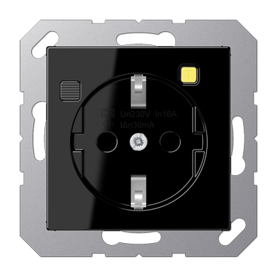 Jung A5520.30SW FI-Schutzkontakt-Steckdose (RCD) 30 mA, Serie A, schwarz