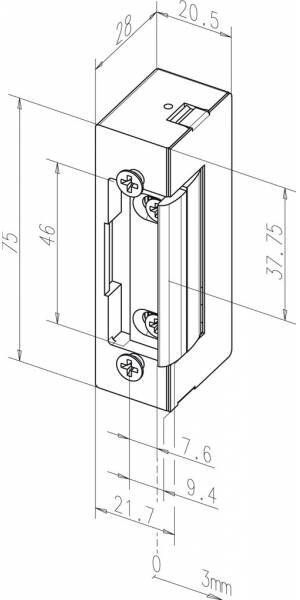 effeff 17E-02135-D11 Türöffner, 6-12V, re+li, Schließblech Edelstahl