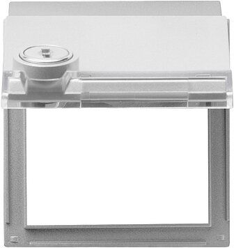 Gira 069465 Adapterrahmen Klappdeckel Schloss sortiert mit Beschriftungsfeld, Gira TX_44, (WG UP) Farbe alu