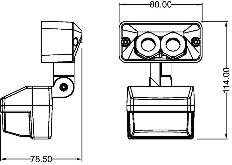 Theben 9080042 theLeda B Bewegungsmeldermodul für LED-Strahler, theLeda B, schwarz