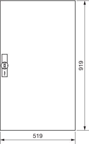 Hager FZ014N Ersatztür rechts mit Stangenverschluss, Klappgriff, für Hager-Schränke, 950 x 550 mm