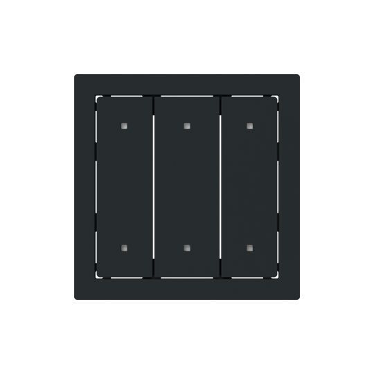 Busch-Jaeger 2570-30-45M Wippe 3-fach für Elektroniktaster mit transparenten Kalotten, schwarz matt