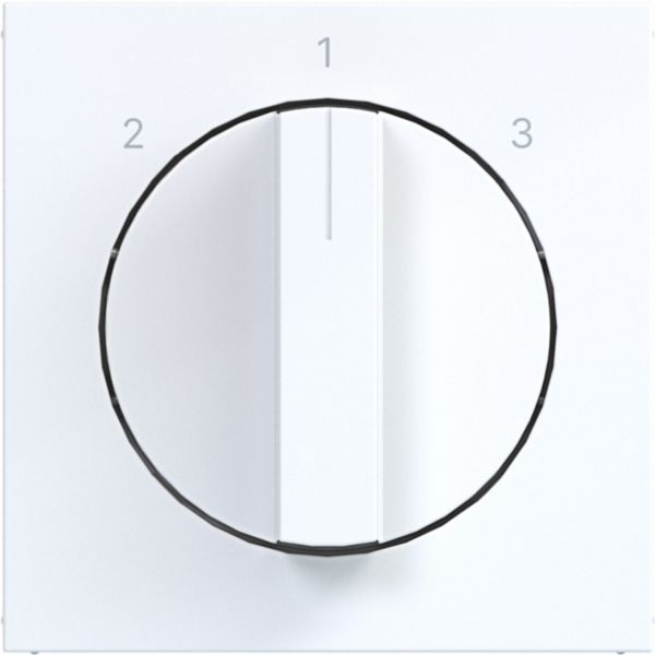 Hager WAF1316WG Zentralstück mit Drehknopf für 3-Stufenschalter, A.x/C.x, lichtweiß glänzend