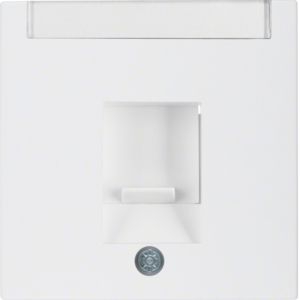 Berker 11701909 Zentralstück mit Staubschutzschieber und Beschriftungsfeld, S.1/B.3/B.7, polarweiß matt